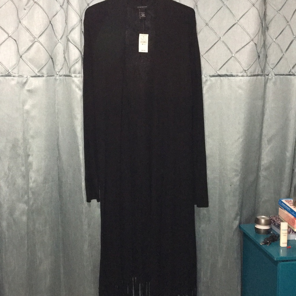 Ashley Stewart Duster Fringed Cardigan